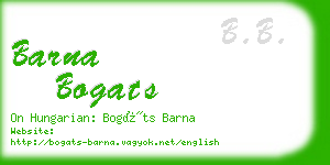 barna bogats business card